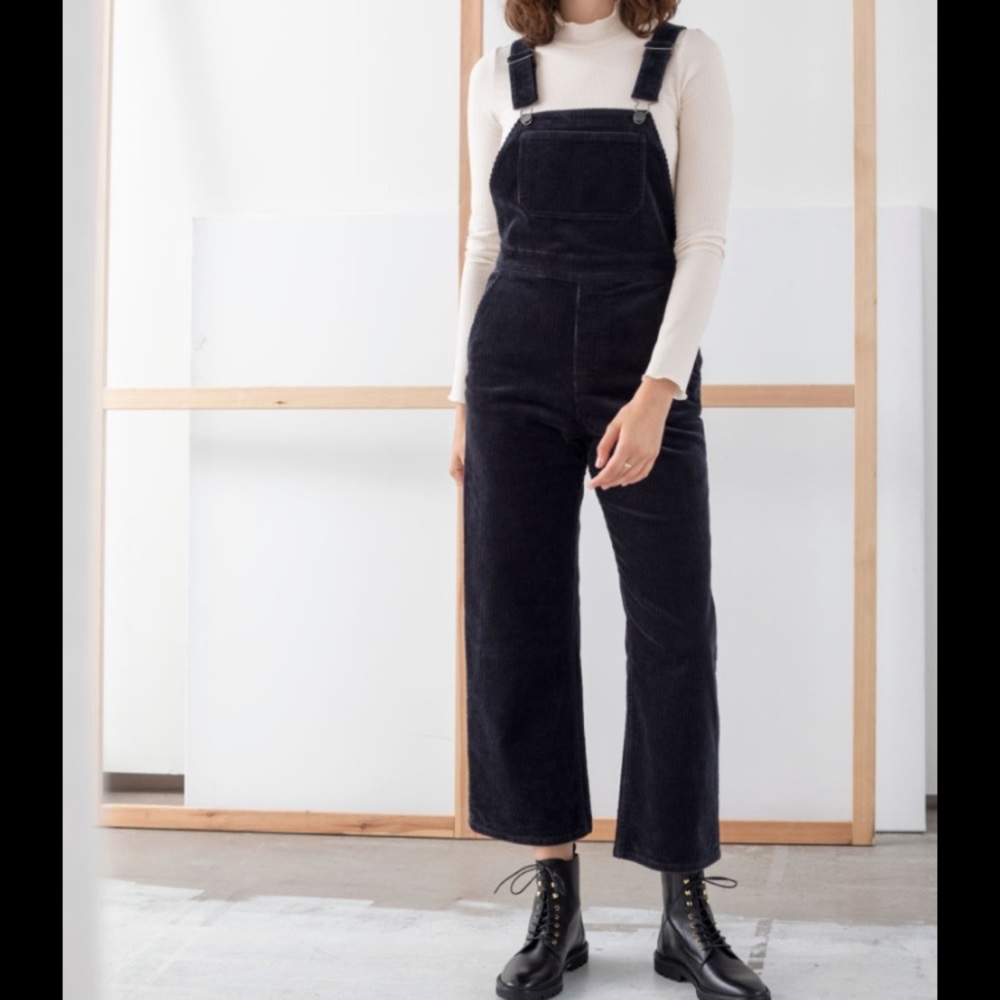 ISO & other stories wide leg corduroy overalls